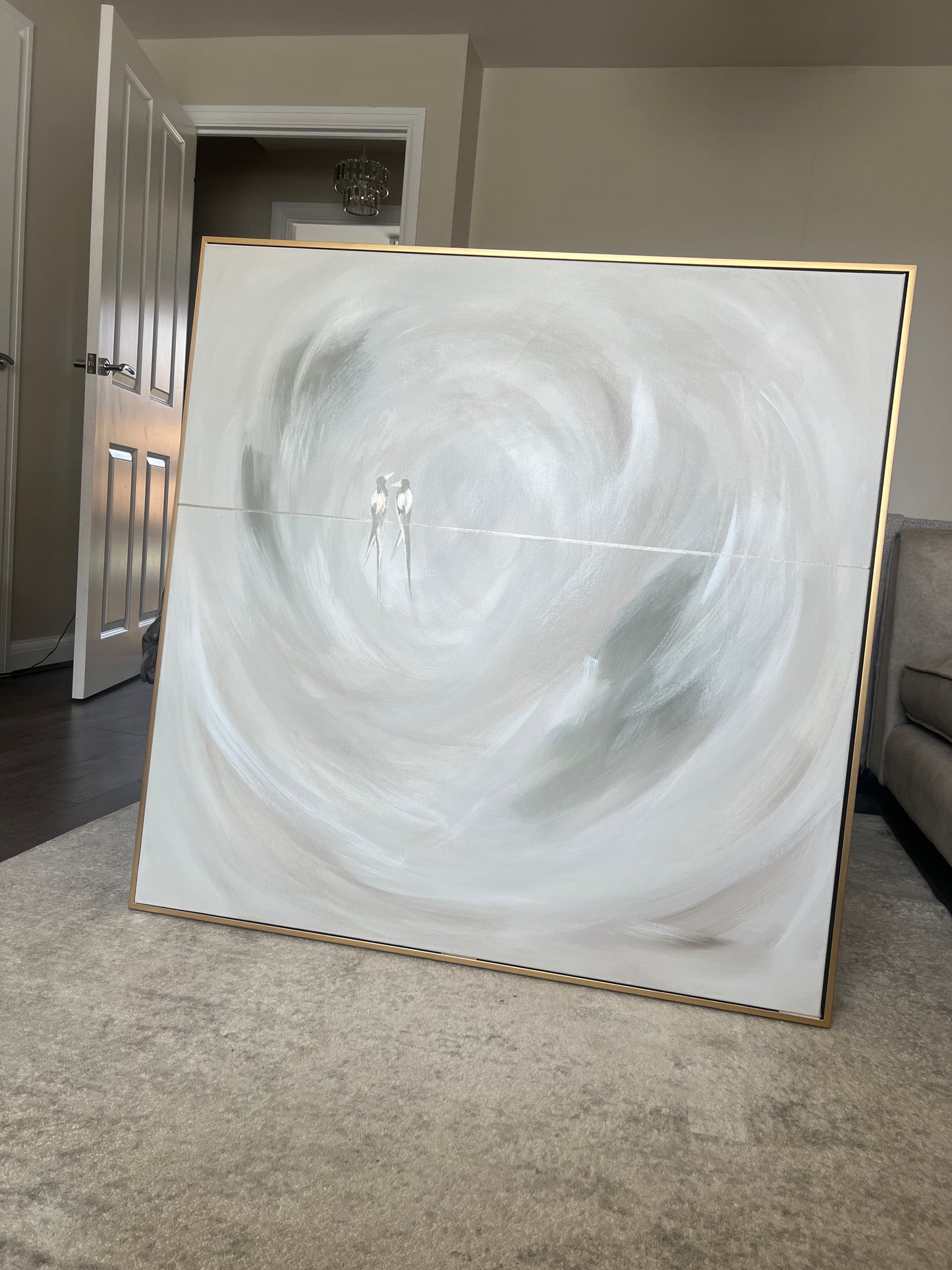 'Love Birds' Original artwork on canvas - As seen