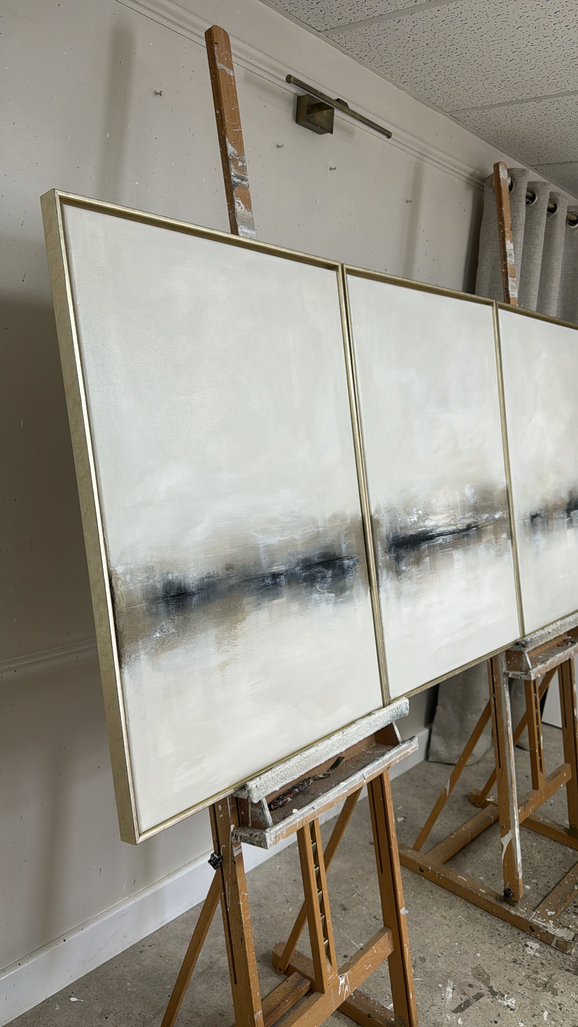 "Charcoal - The Triptych" Original Artwork On Canvas 60x84cm per piece