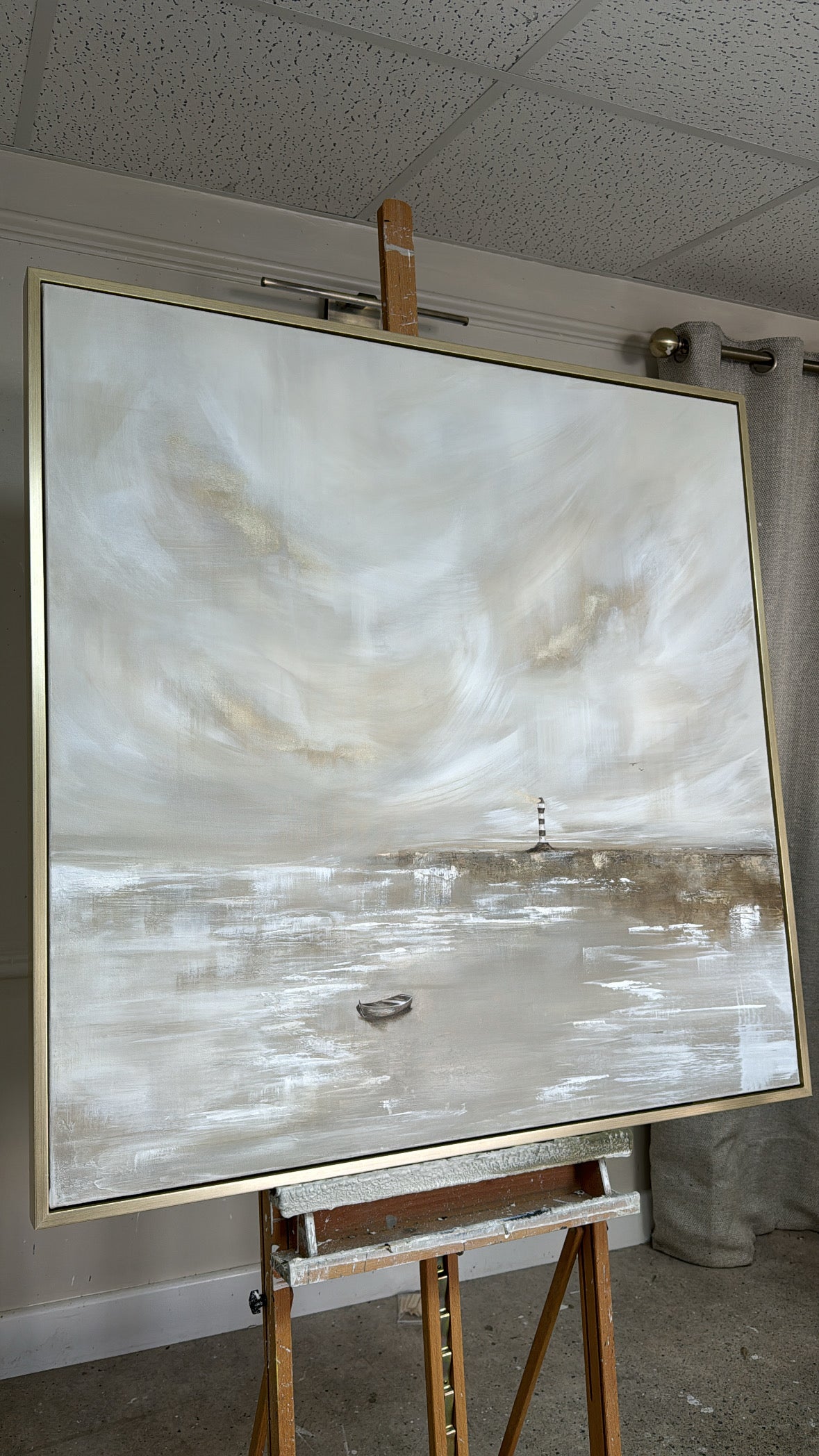 "I Will Leave The Light On" Original Artwork On Canvas 100x100cm