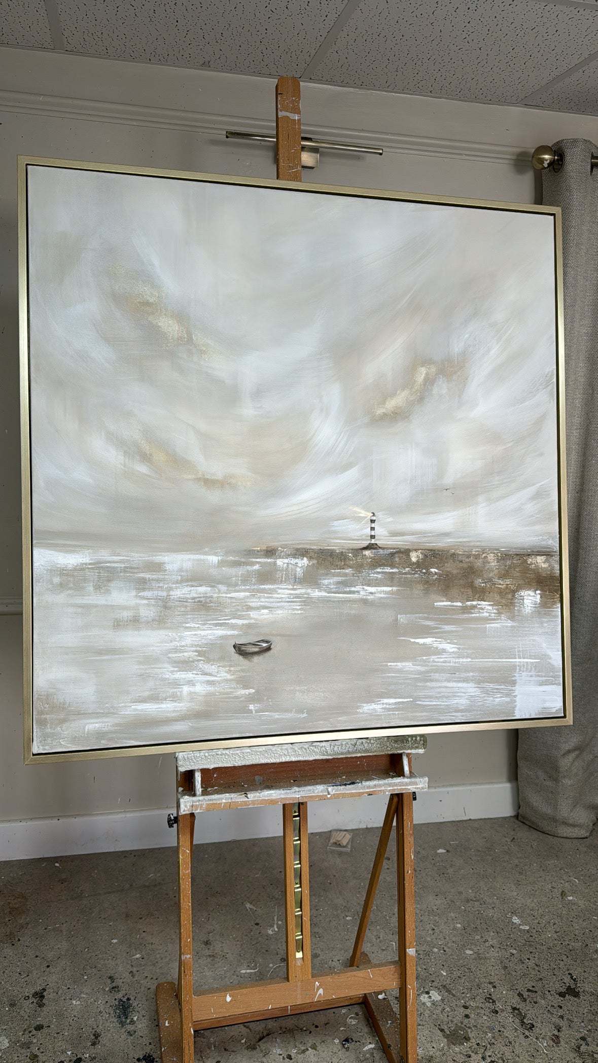 "I Will Leave The Light On" Original Artwork On Canvas 100x100cm