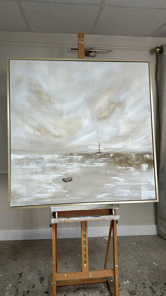 "I Will Leave The Light On" Original Artwork On Canvas 100x100cm