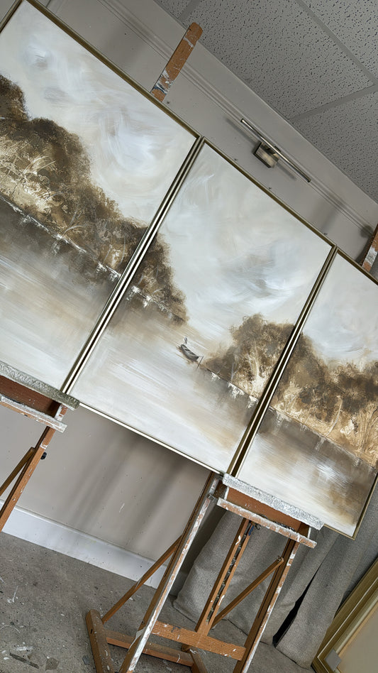 "Patience Is a Virtue - The Triptych" Original Artwork On Canvas 91x61cm per piece