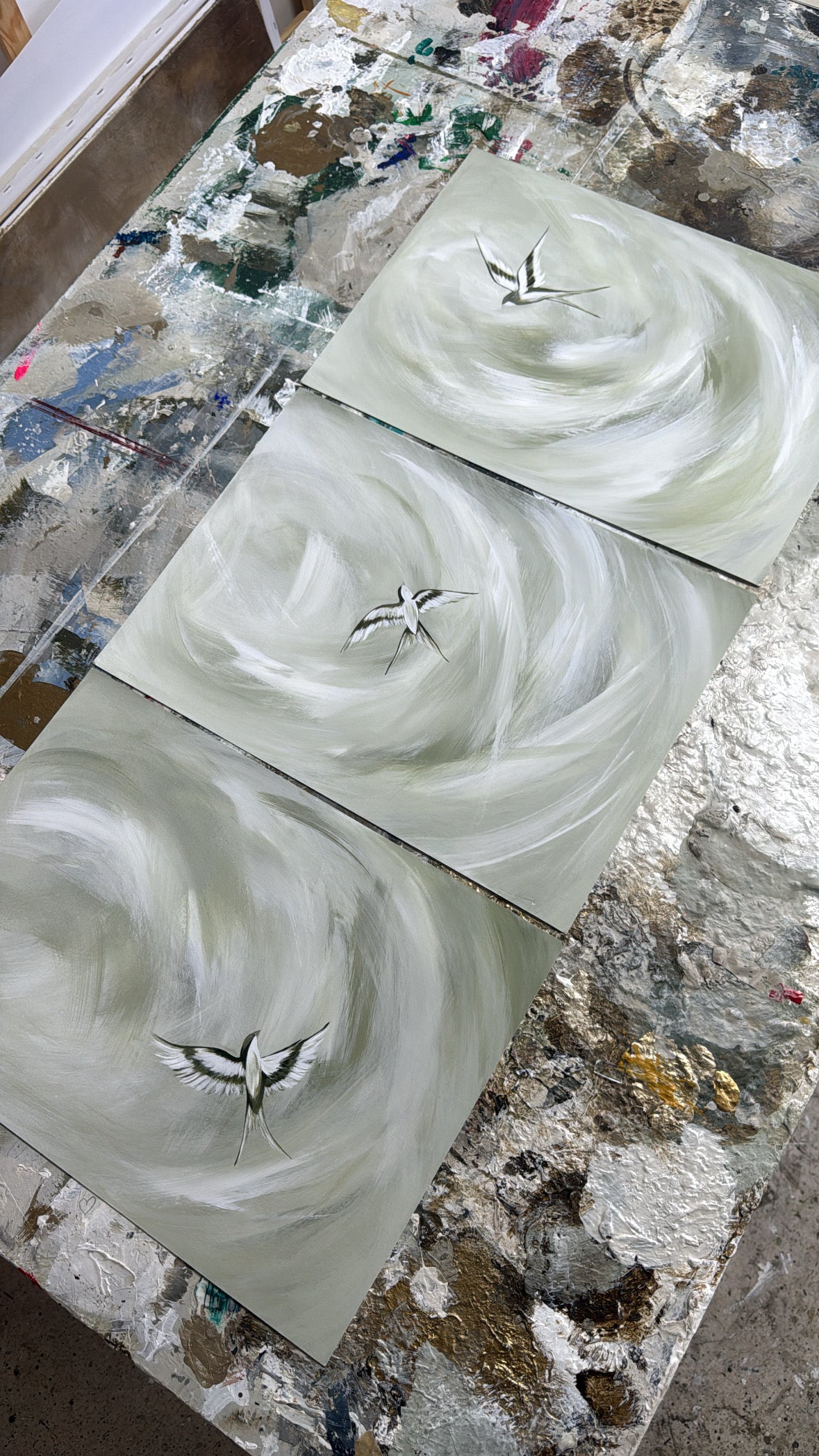 "Tranquil Trio - Sage" - A3 prints
