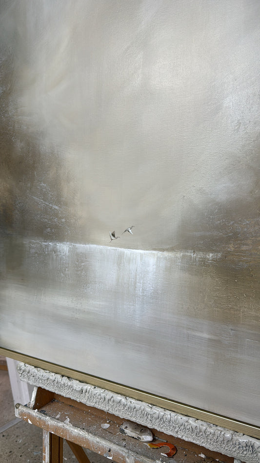 “Misty Mornings together" Original Artwork On Canvas 100x100cm