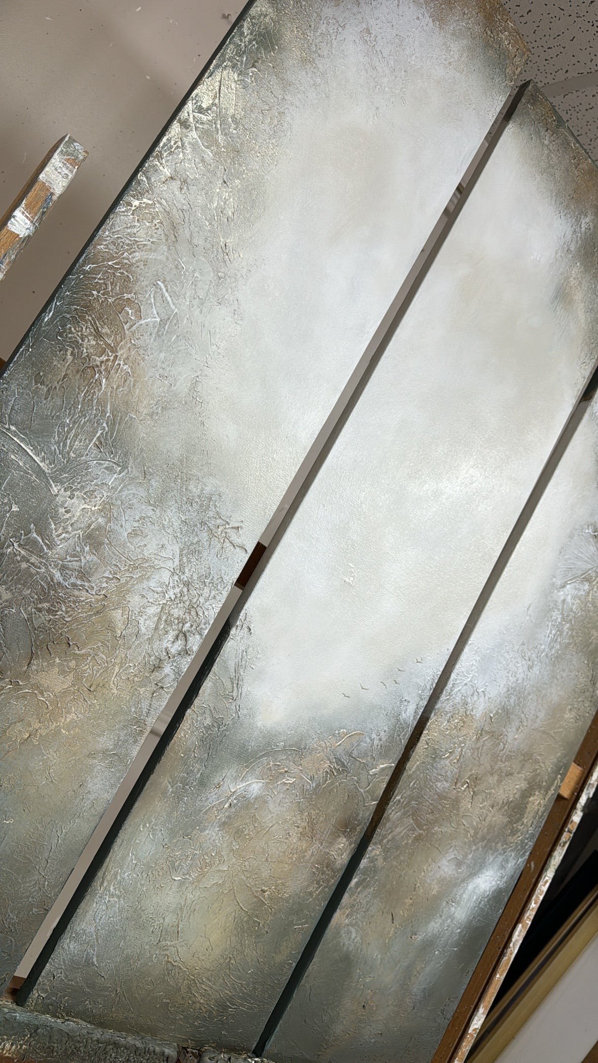“Realm VIII - The Columns" Original Artworks On Canvas 3 no 25x100cm
