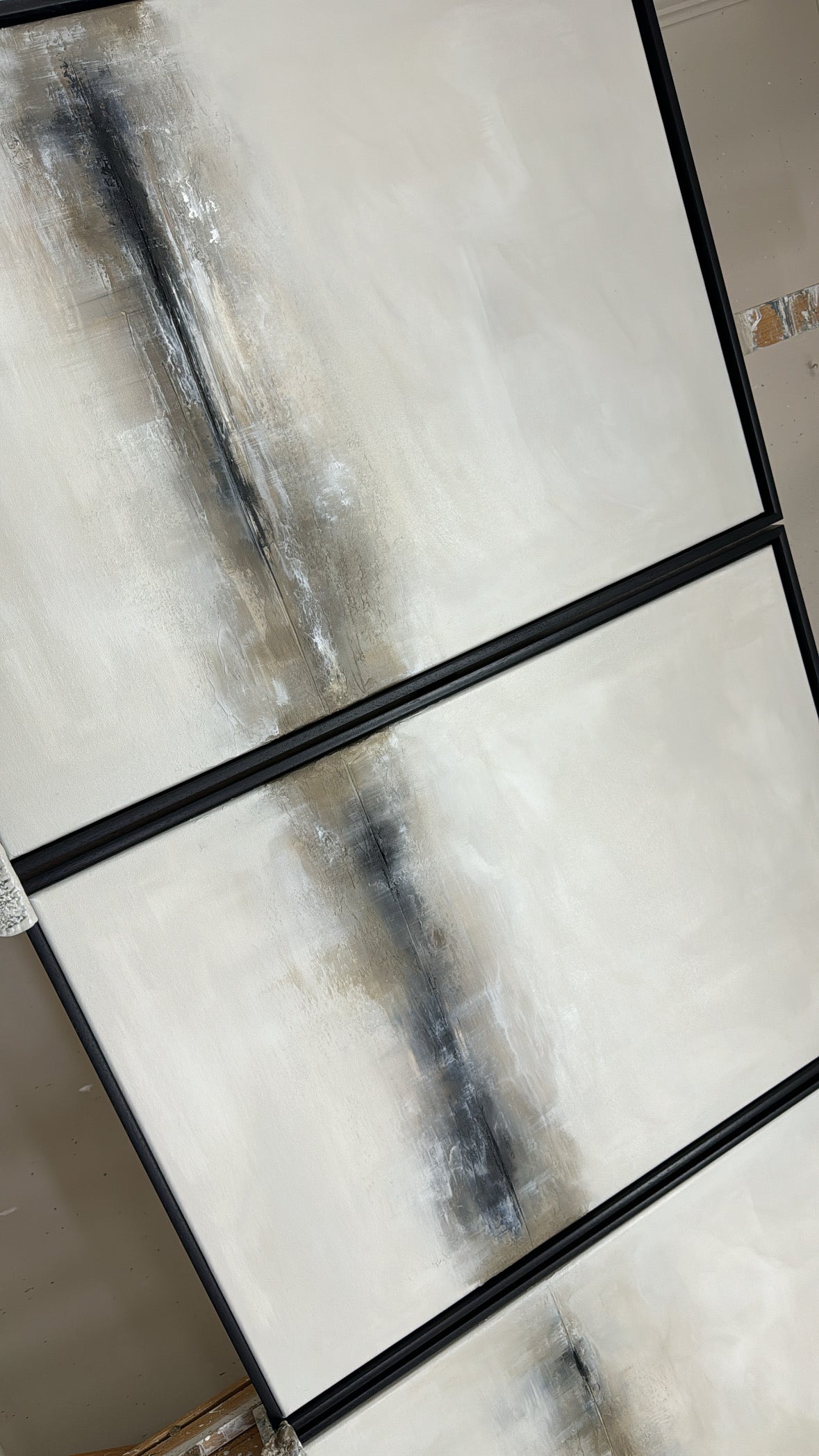 "Charcoal - The Triptych" Original Artwork On Canvas 60x84cm per piece