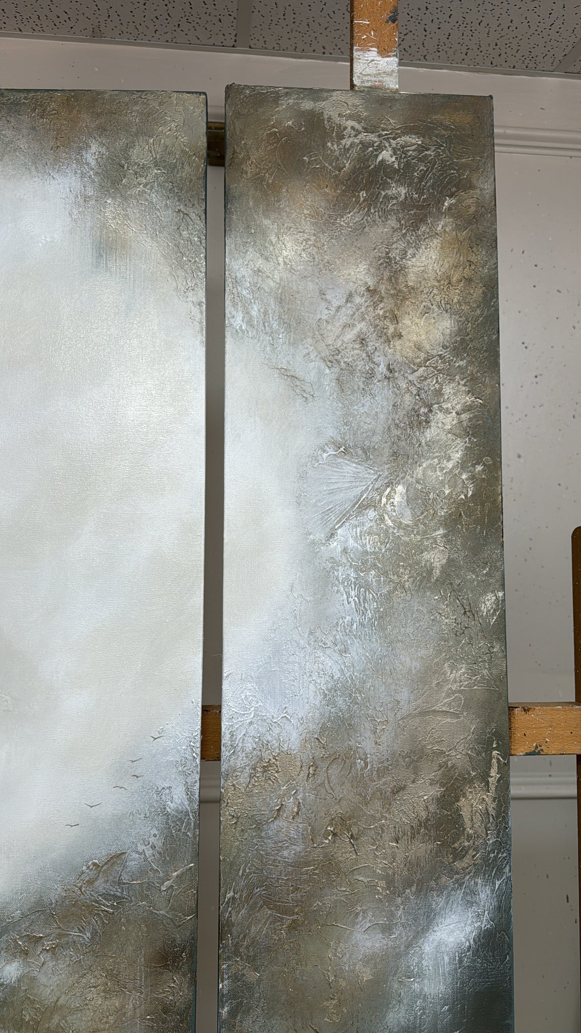 “Realm VIII - The Columns" Original Artworks On Canvas 3 no 25x100cm