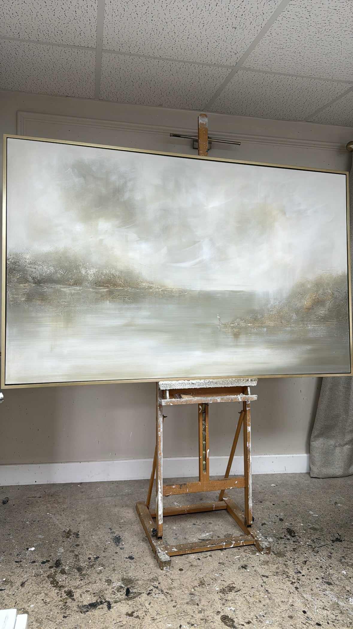 "Heron In The Haze" Original Artwork On Canvas 100x161.5cm