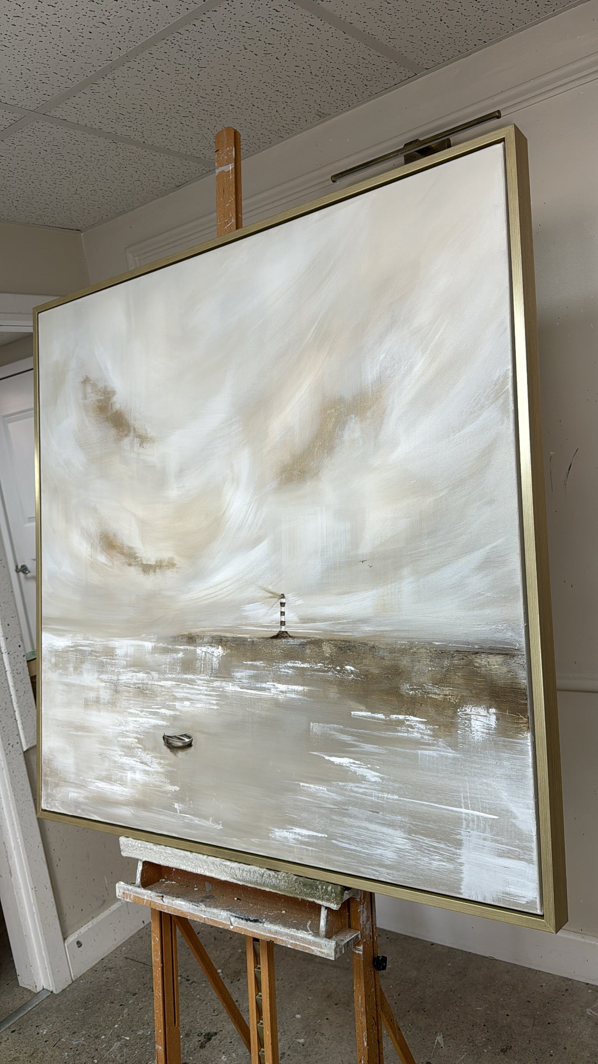 "I Will Leave The Light On" Original Artwork On Canvas 100x100cm