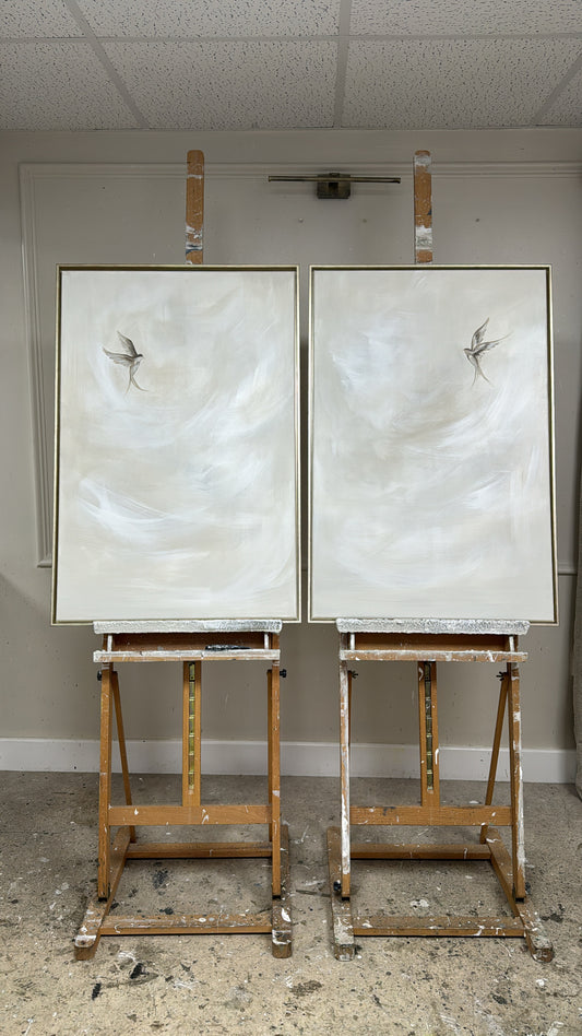 "Tranquil duo" Original Artwork On Canvas 91x61cm per piece