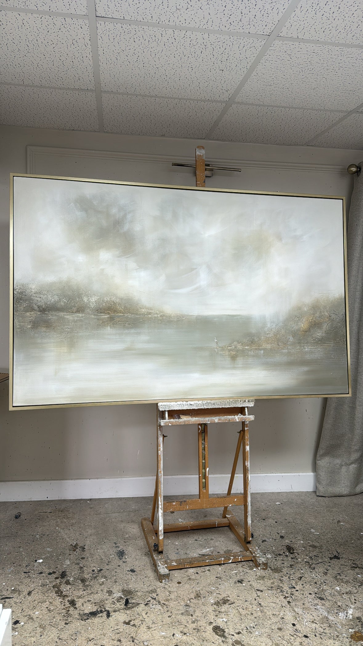 "Heron In The Haze" Original Artwork On Canvas 100x161.5cm