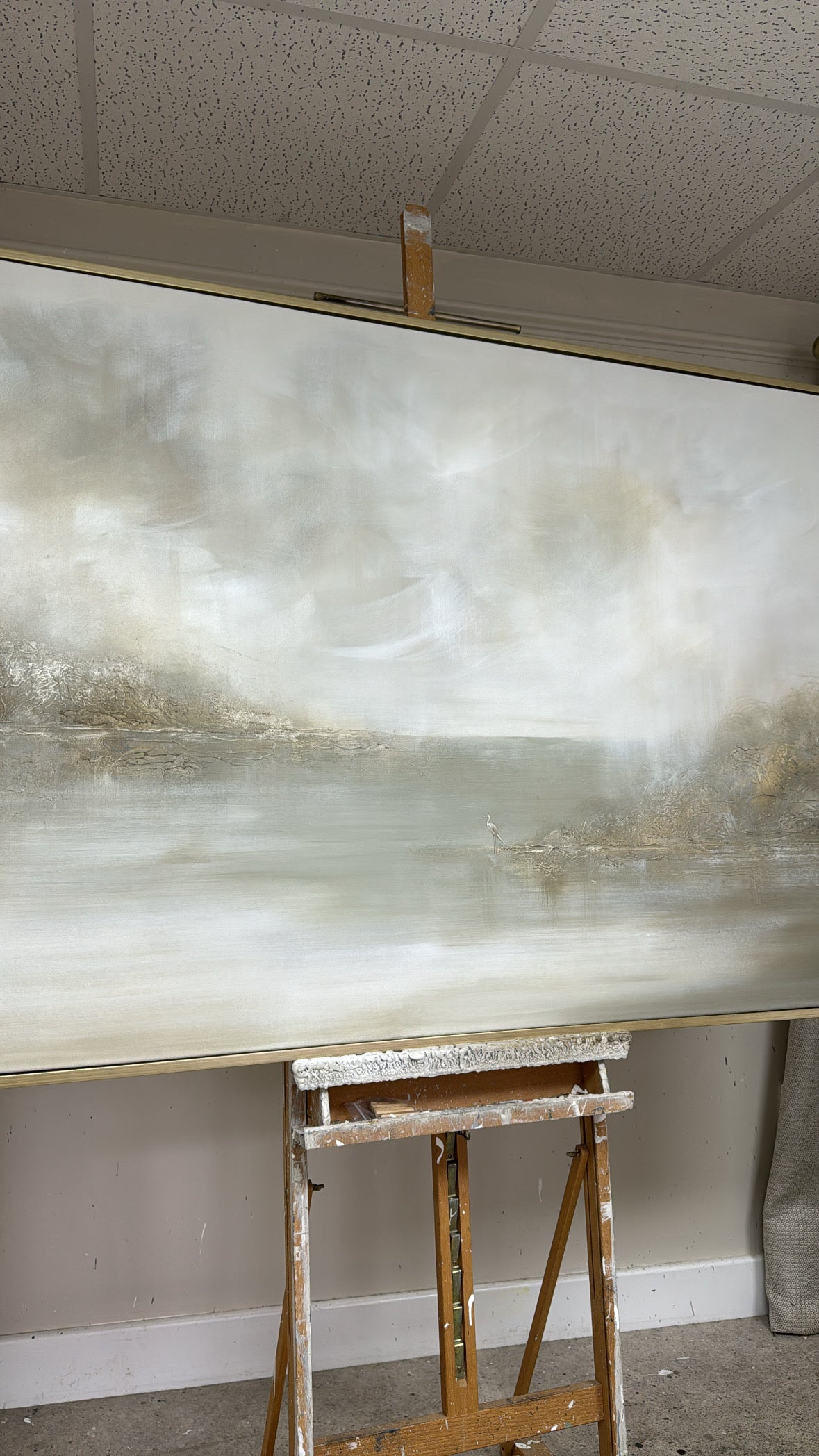 "Heron In The Haze" Original Artwork On Canvas 100x161.5cm