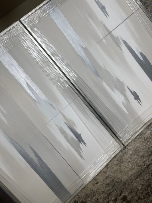 'Silver Linings Duo' Original Artwork On Canvas - As Seen