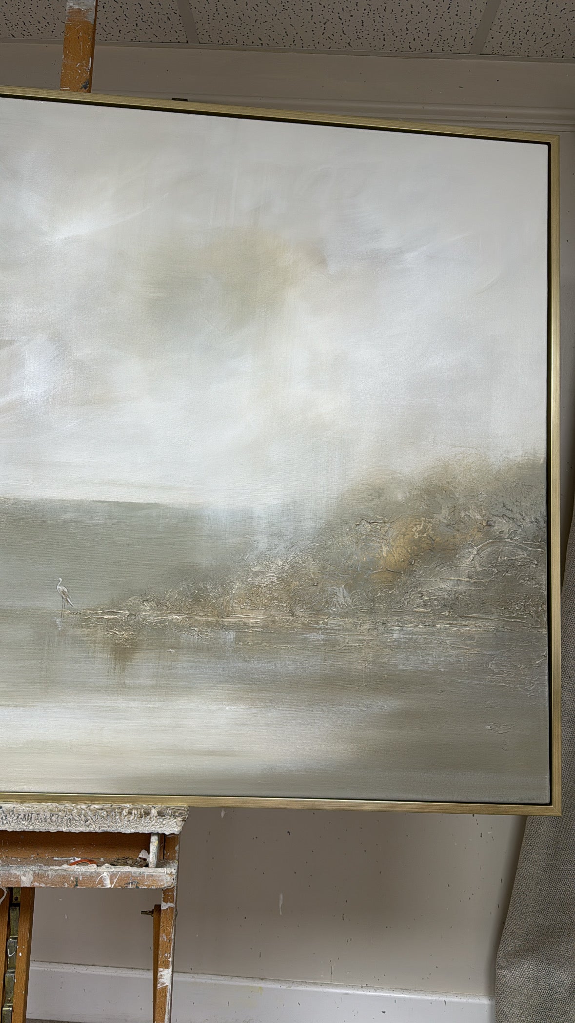 "Heron In The Haze" Original Artwork On Canvas 100x161.5cm