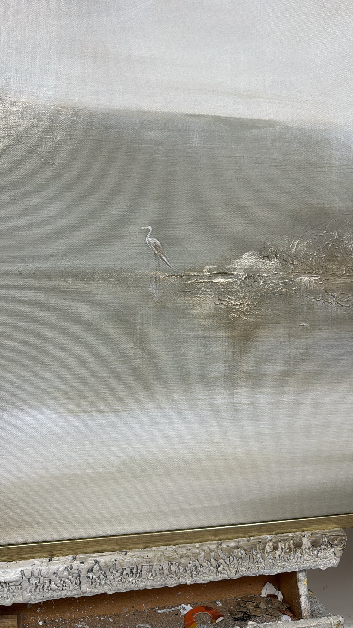 "Heron In The Haze" Original Artwork On Canvas 100x161.5cm