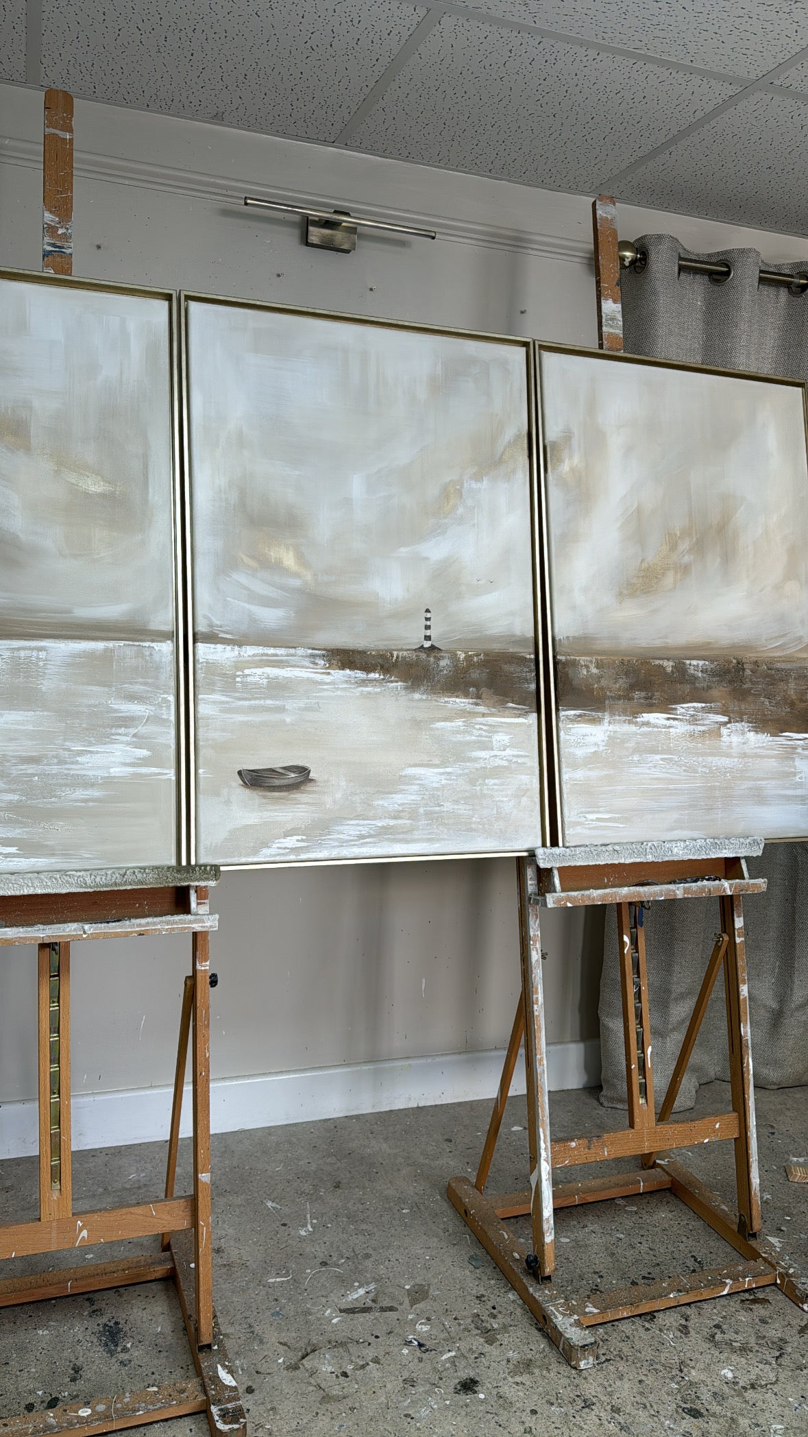 "I Will Leave The Light On - The Triptych" Original Artwork On Canvas 91x61cm per piece