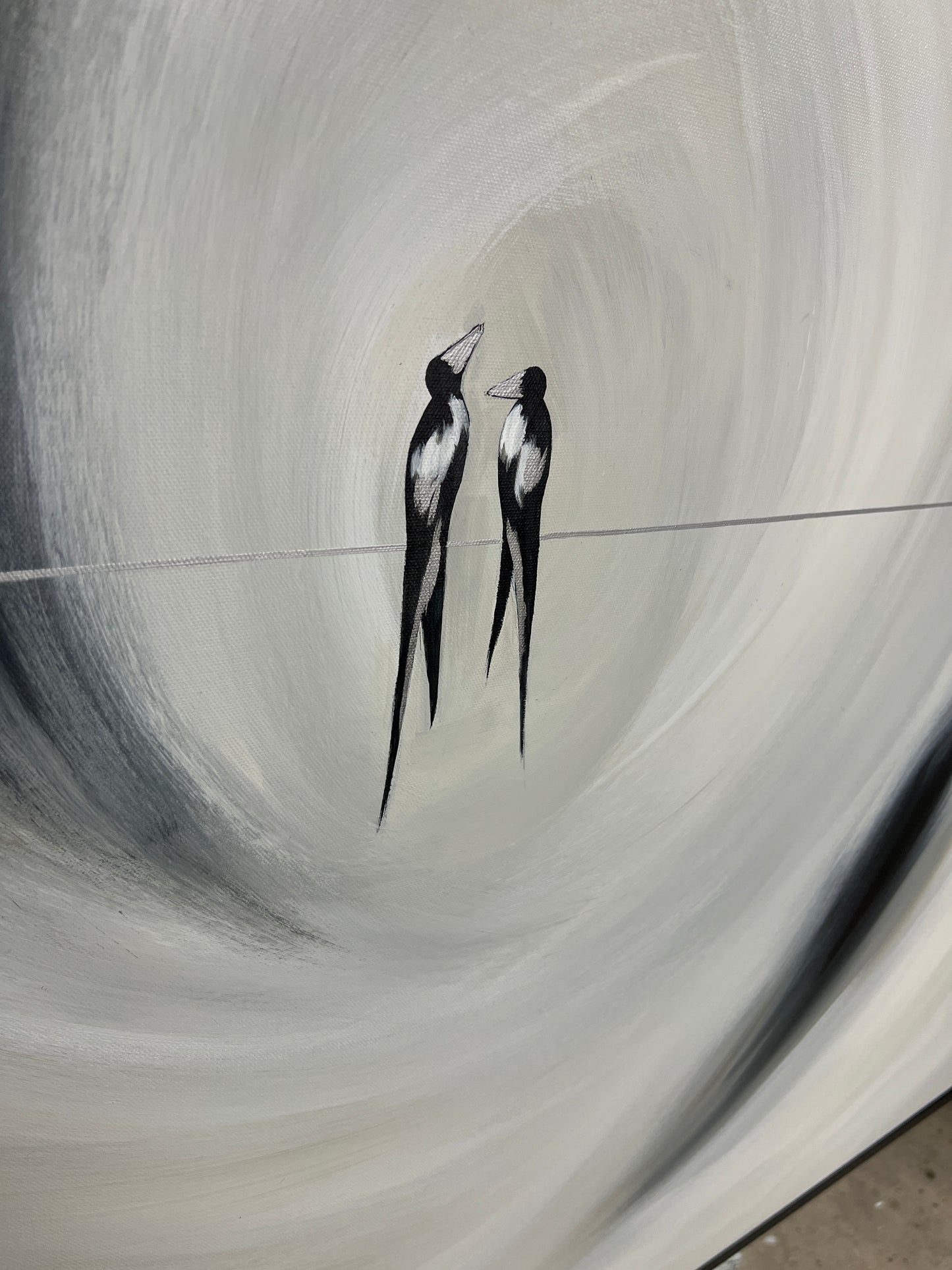 'Two For Joy - Magpie Edition' Original artwork on canvas - As seen