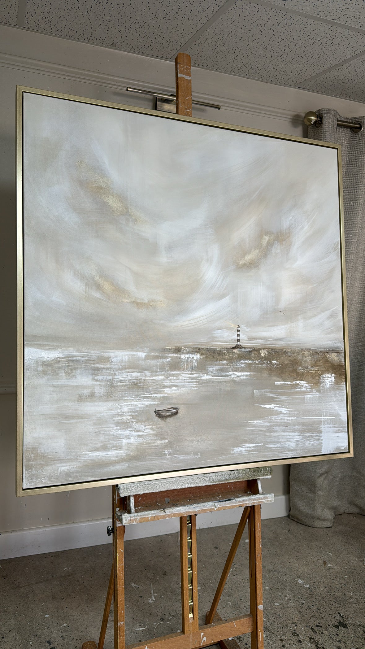 "I Will Leave The Light On" Original Artwork On Canvas 100x100cm