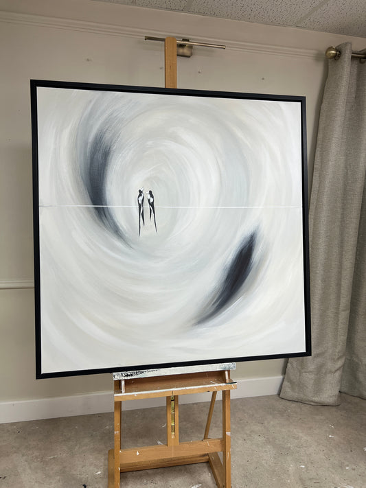 'Two For Joy - Magpie Edition' Original artwork on canvas - As seen