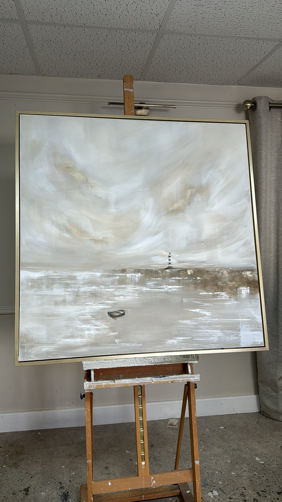 "I Will Leave The Light On" Original Artwork On Canvas 100x100cm