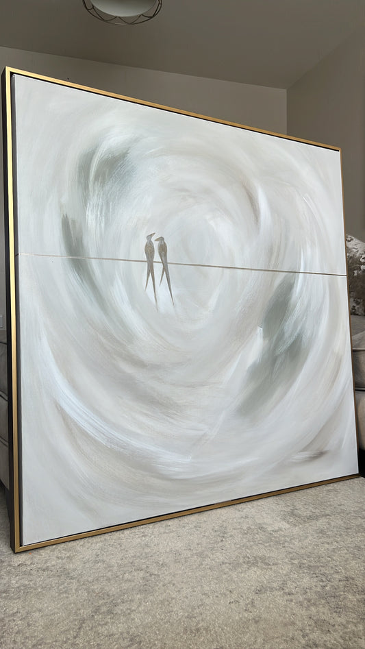 'Love Birds' Original artwork on canvas - As seen