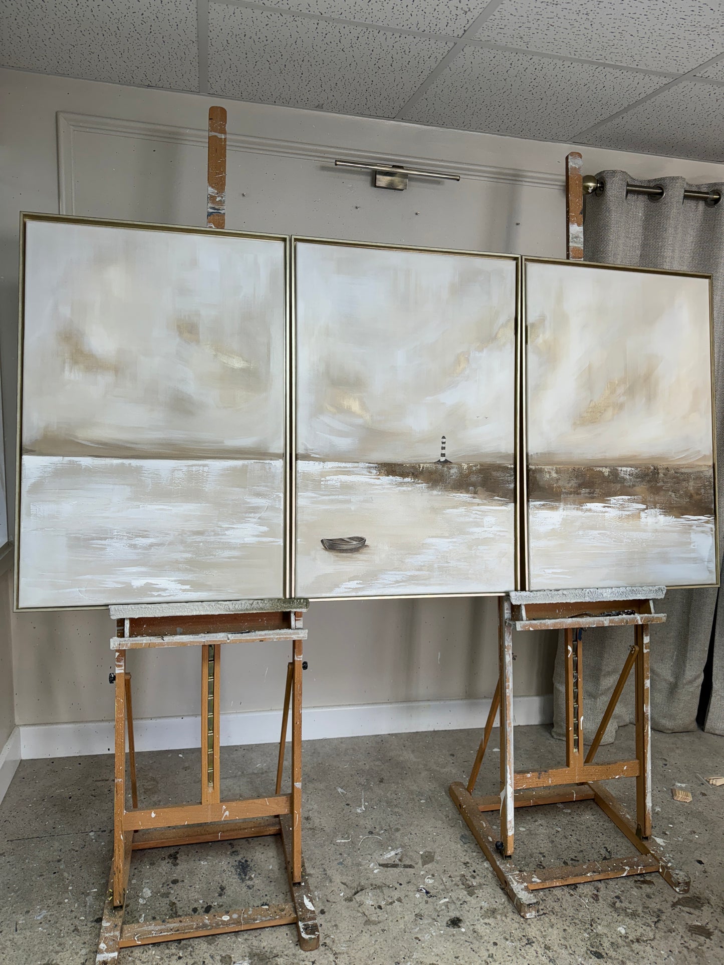 "I Will Leave The Light On - The Triptych" Original Artwork On Canvas 91x61cm per piece