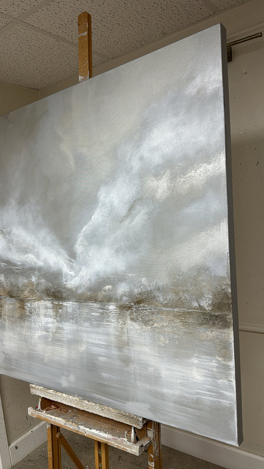 “The Silver Lining” Original Artwork On Canvas 100x100cm