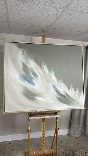 “Pistachio and blue” Original Artwork On Canvas 120x100cm