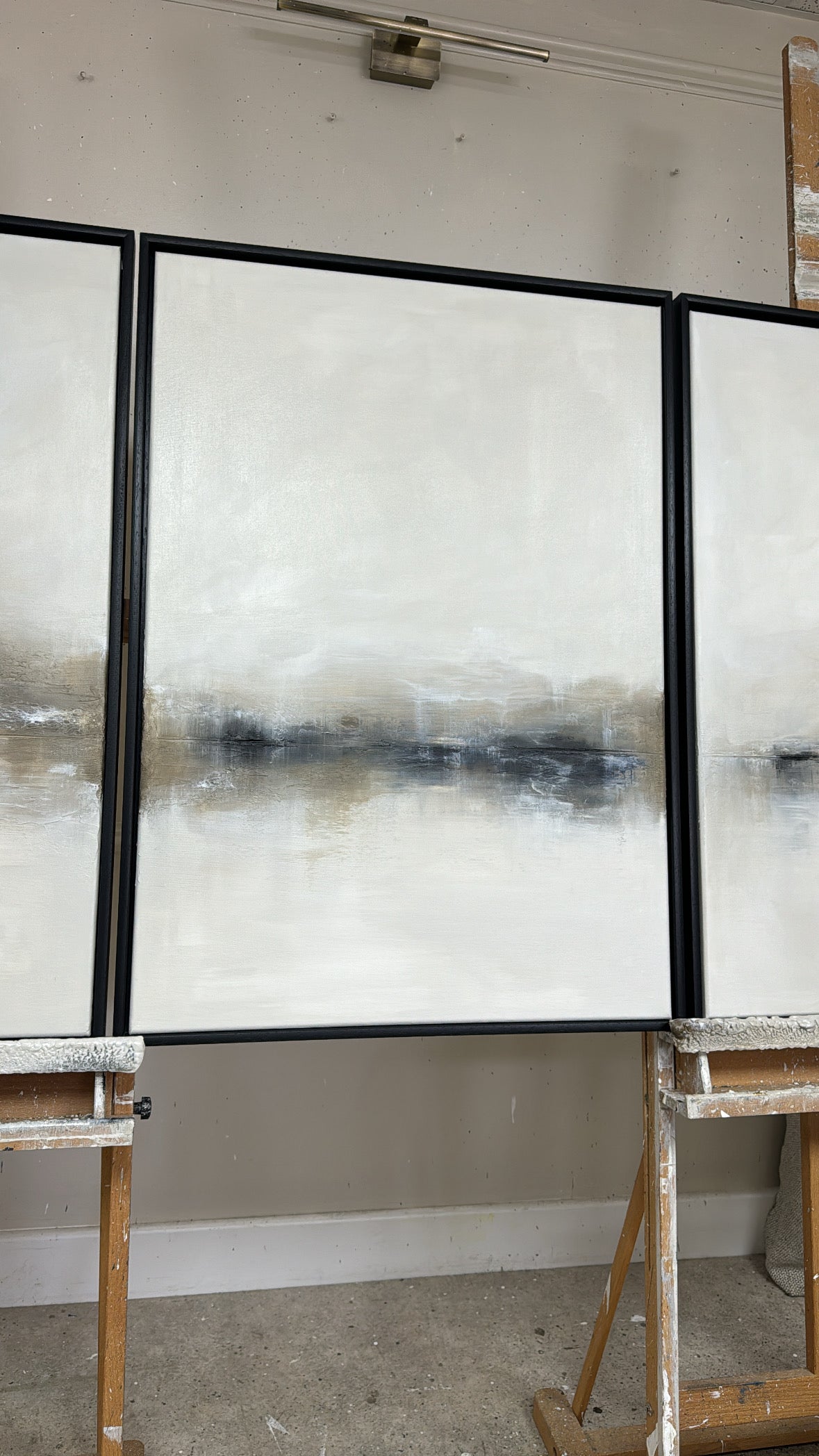 "Charcoal - The Triptych"  Original Artwork On Canvas 60x84cm per piece