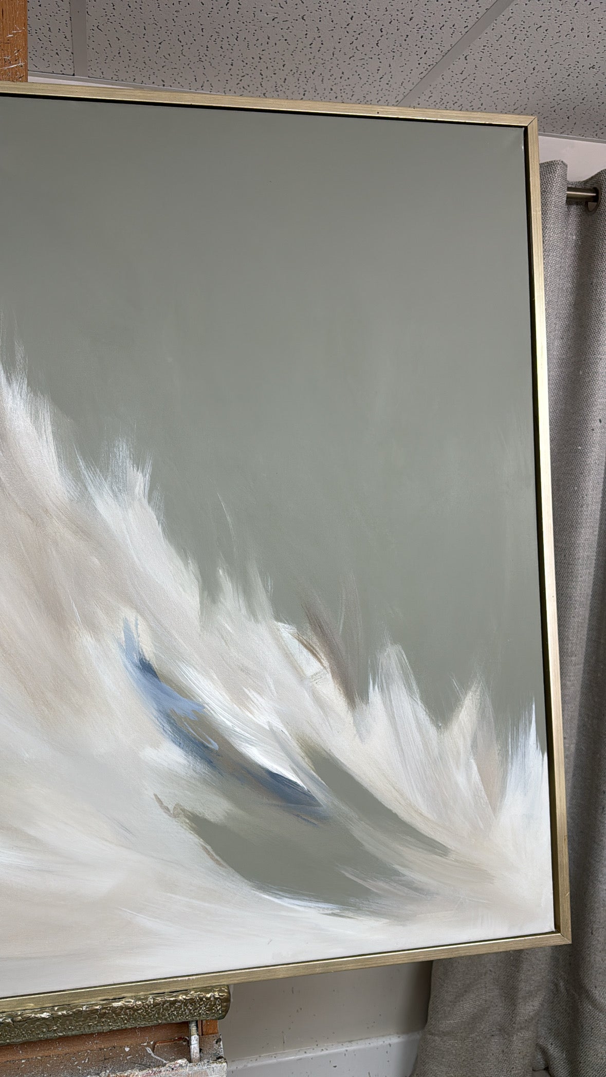 “Pistachio and blue” Original Artwork On Canvas 120x100cm