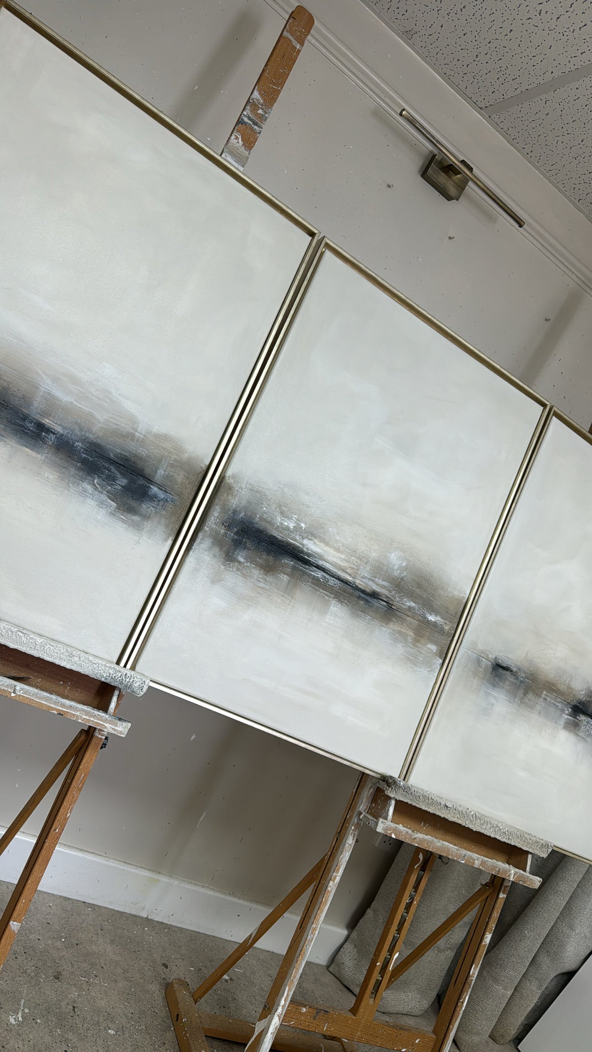 "Charcoal - The Triptych"  Original Artwork On Canvas 60x84cm per piece