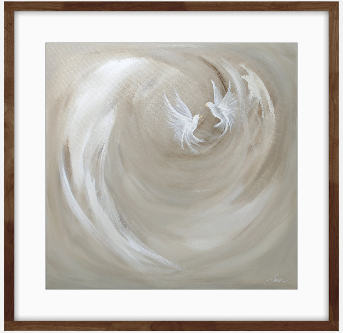 Collection : The Birds | Piece Name : Gilden Love Doves | Surface : Fine Art Print