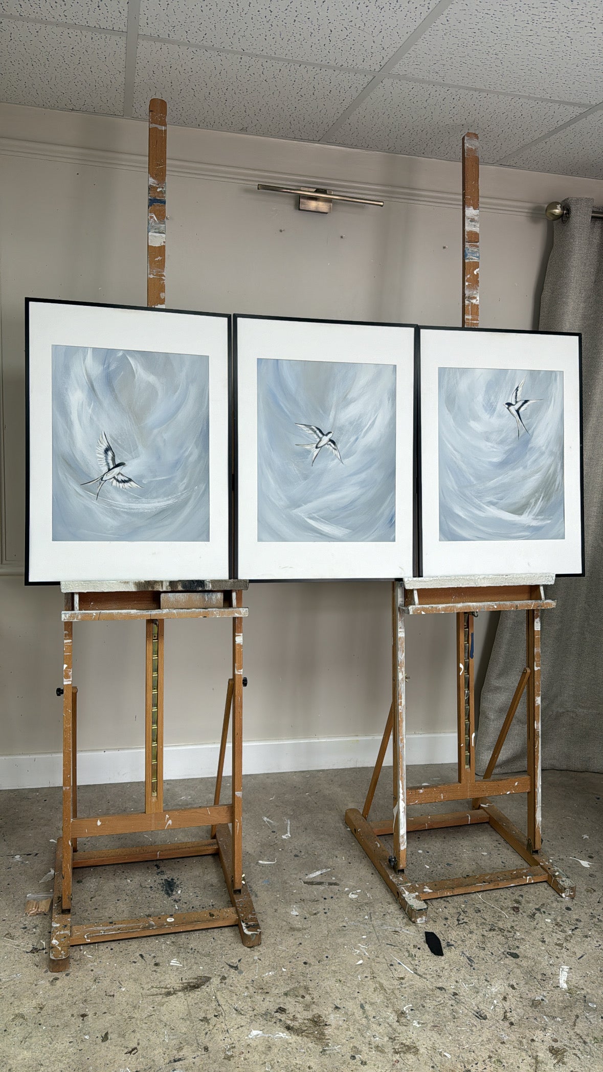 The Trio or Duo of 'Tranquil Trio Sky Blue' Fine Art Prints