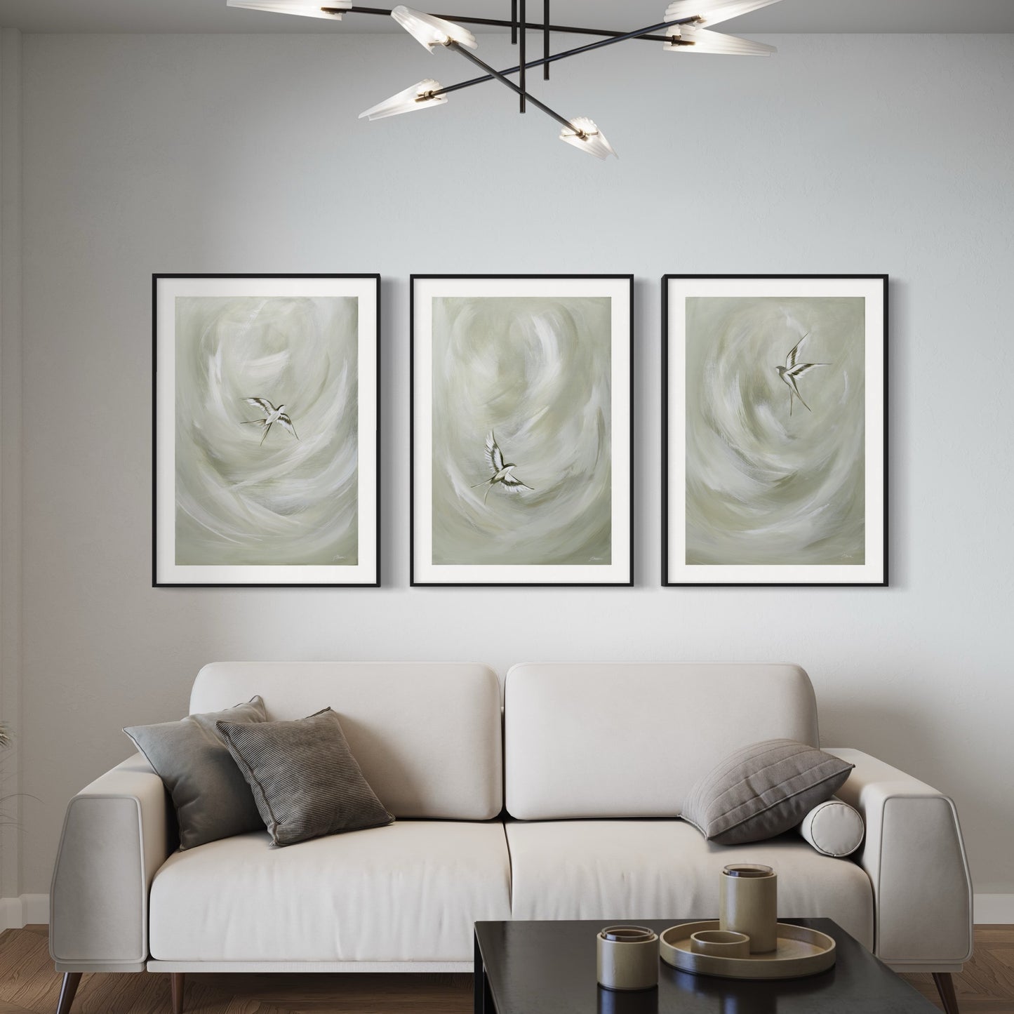 The Trio or Duo of 'Tranquil Trio Sage' Fine Art Prints