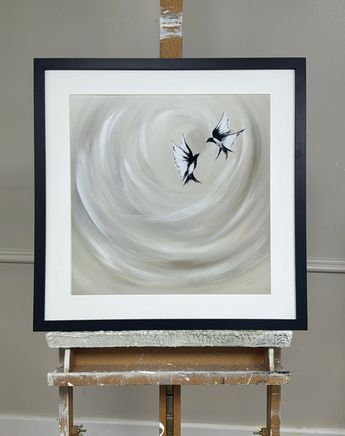 Collection : The Birds | Piece Name : Magpie Moon | Surface : Fine Art Print