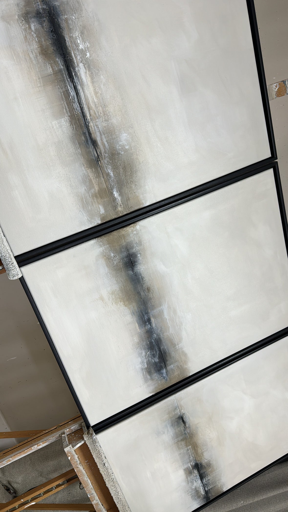 "Charcoal - The Triptych"  Original Artwork On Canvas 60x84cm per piece