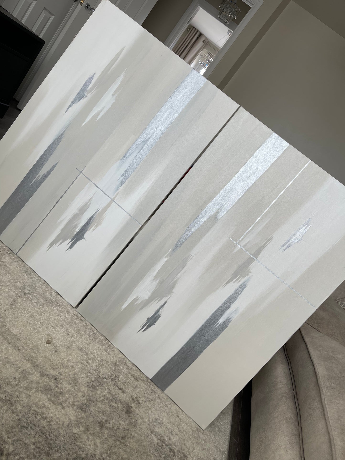 'Silver Linings Duo' Original Artwork On Canvas - As Seen