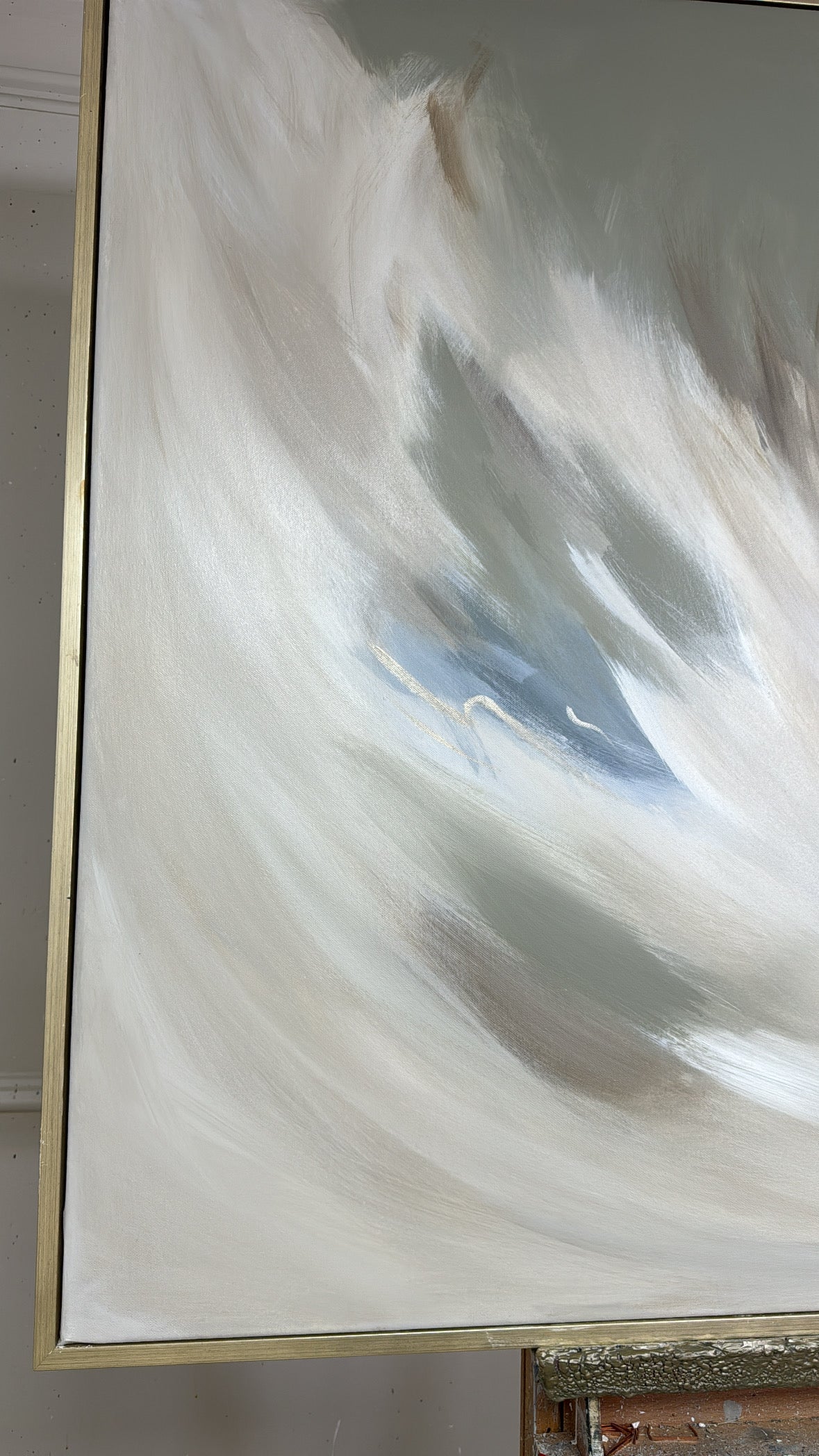 “Pistachio and blue” Original Artwork On Canvas 120x100cm