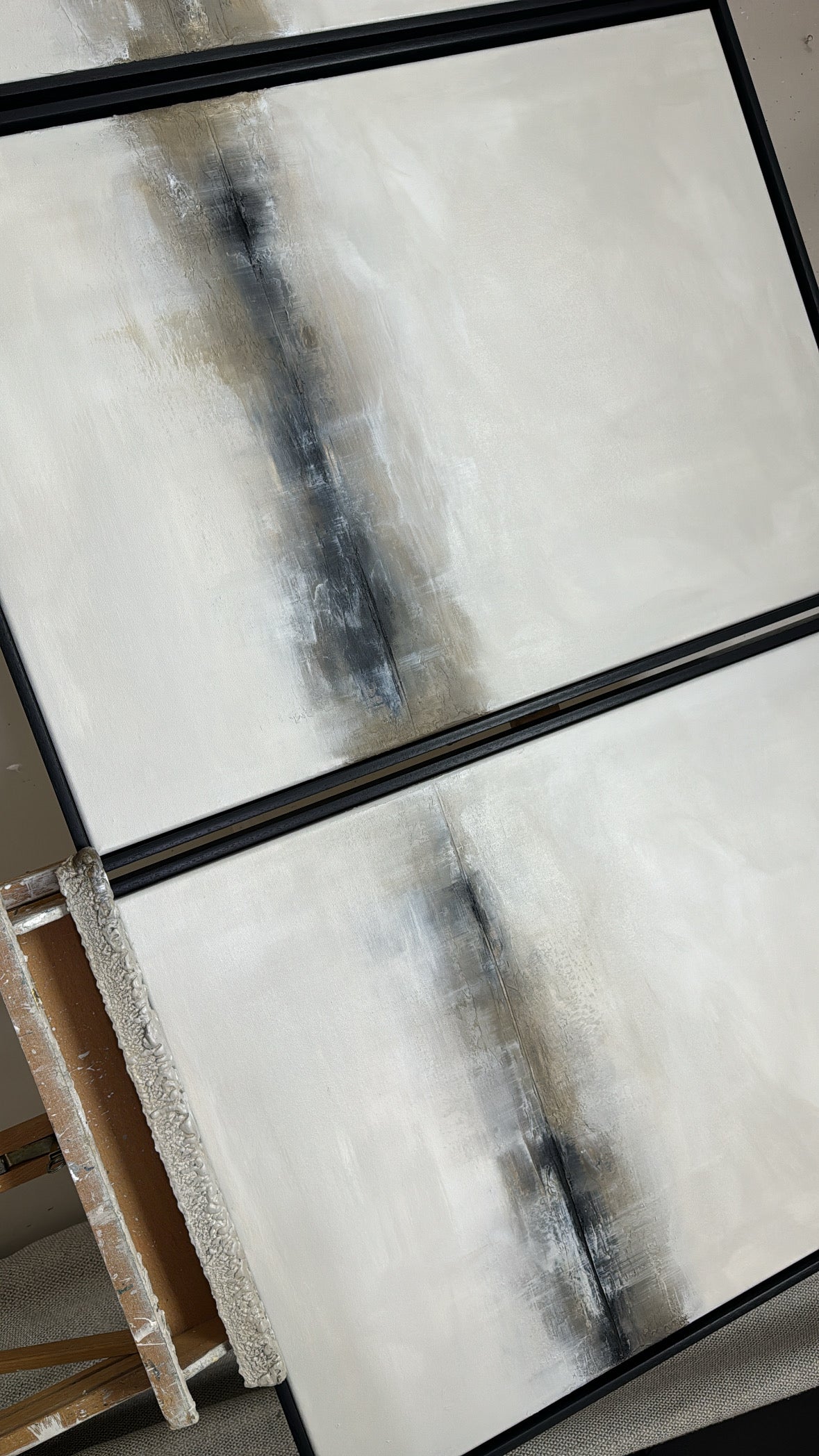 "Charcoal - The Triptych"  Original Artwork On Canvas 60x84cm per piece