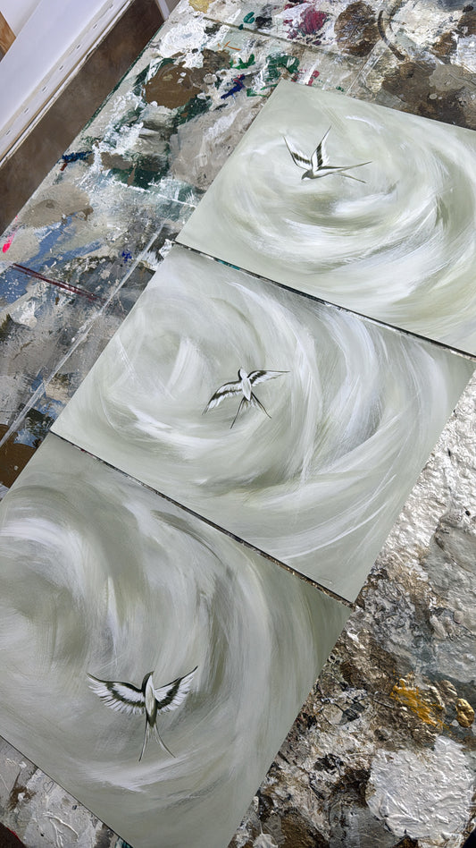 "Tranquil Trio - Sage" - A3 prints