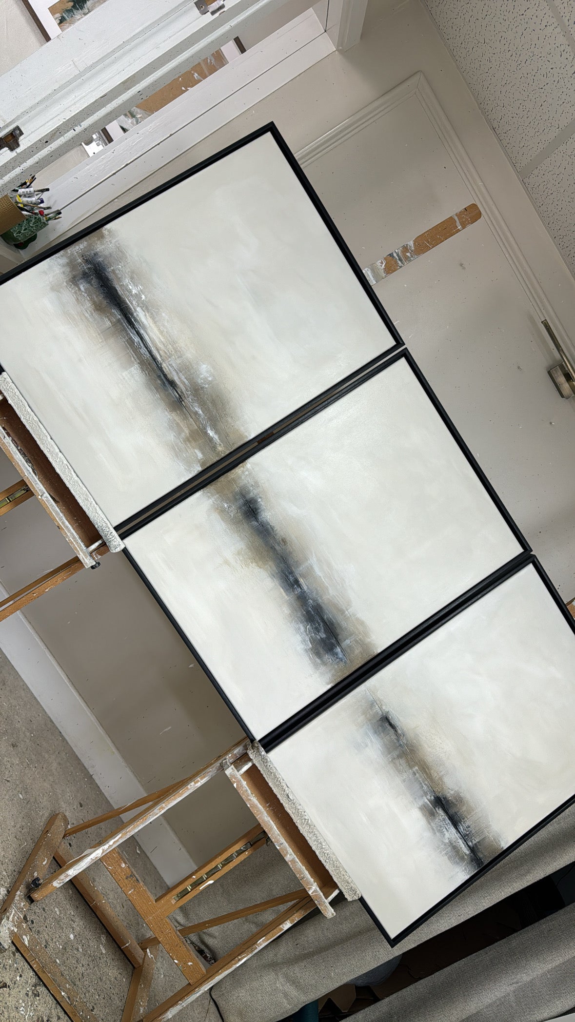 "Charcoal - The Triptych"  Original Artwork On Canvas 60x84cm per piece