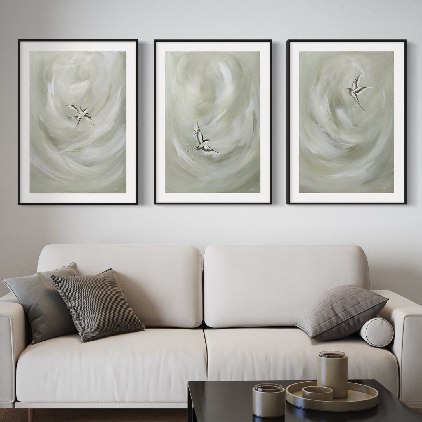 The Trio or Duo of 'Tranquil Trio Sage' Fine Art Prints