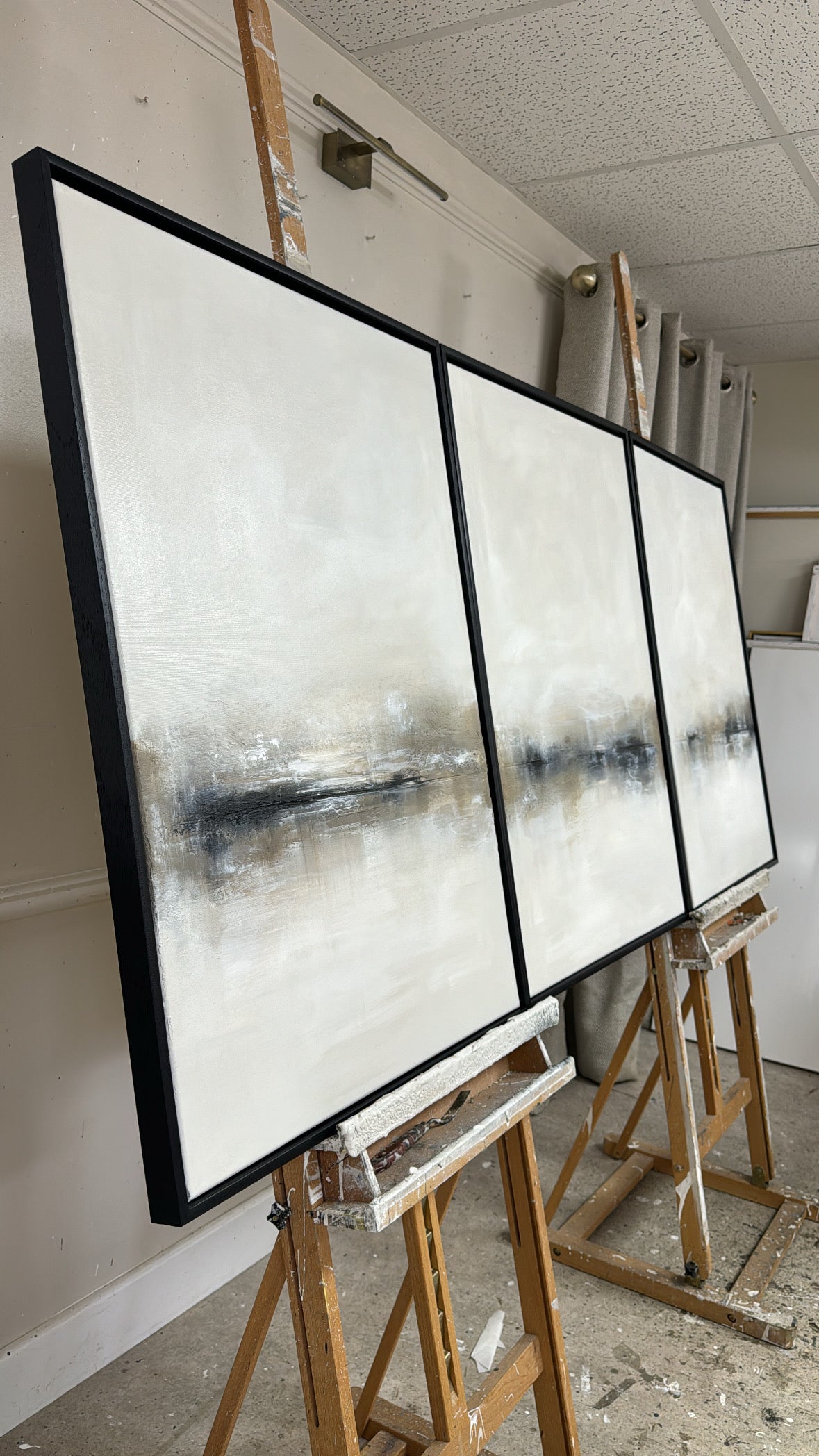 "Charcoal - The Triptych"  Original Artwork On Canvas 60x84cm per piece