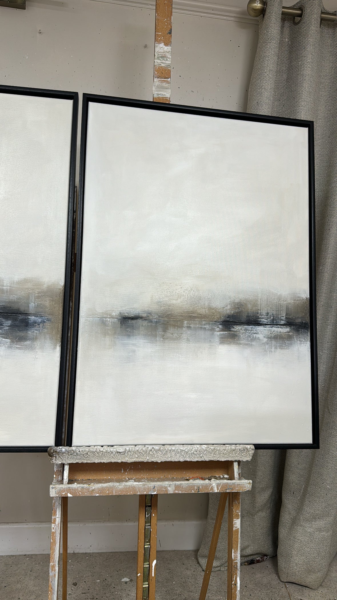 "Charcoal - The Triptych"  Original Artwork On Canvas 60x84cm per piece