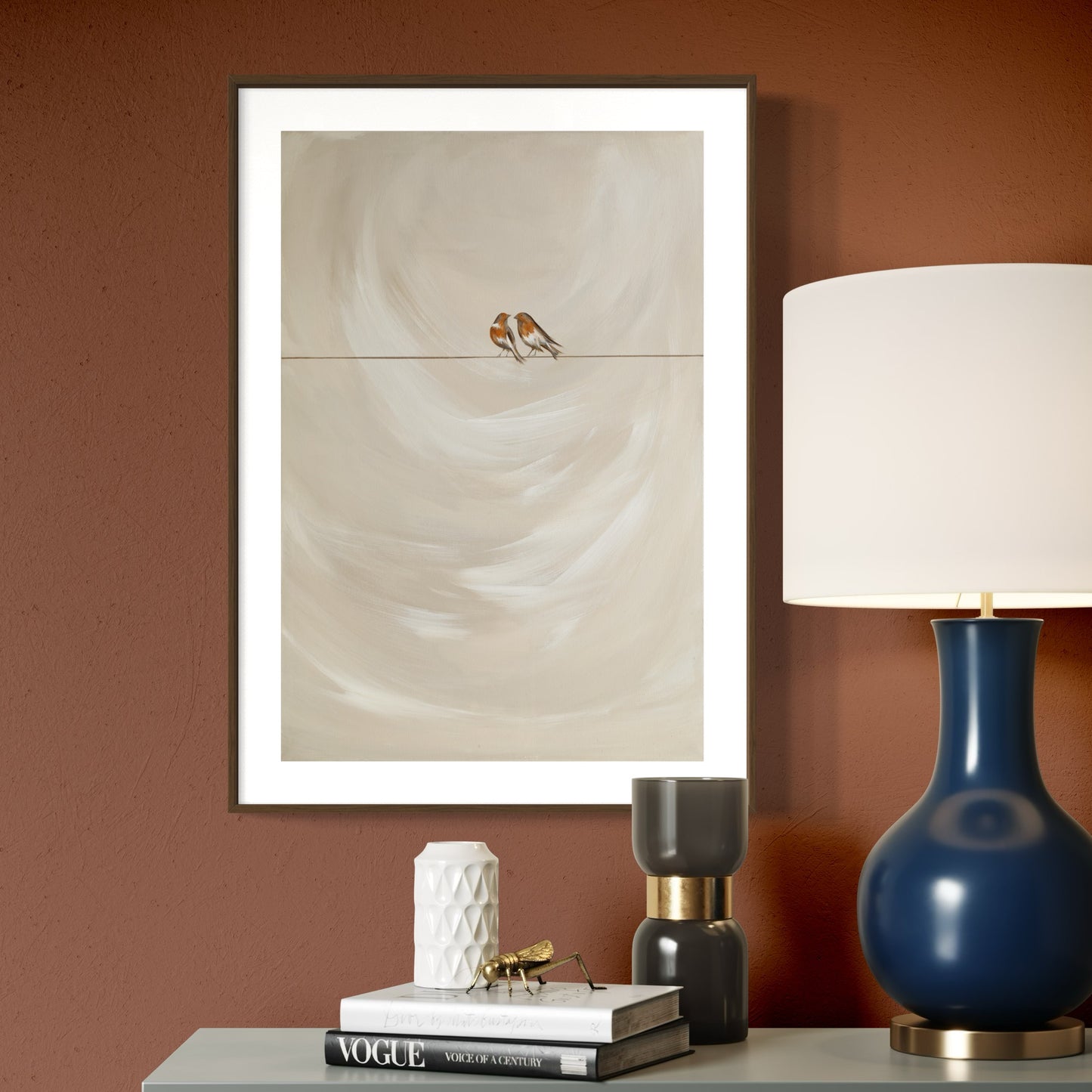 Collection : The Birds | Piece Name : Robins Appear | Surface : Fine Art Print