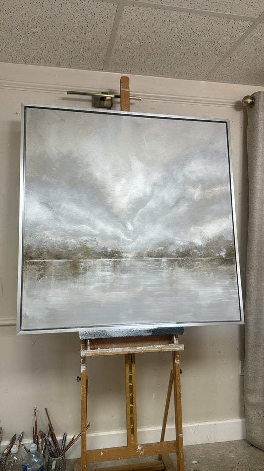 “The Silver Lining” Original Artwork On Canvas 100x100cm