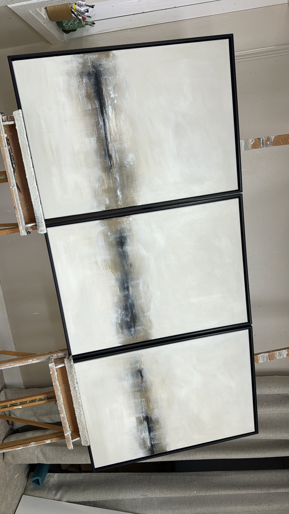 "Charcoal - The Triptych"  Original Artwork On Canvas 60x84cm per piece