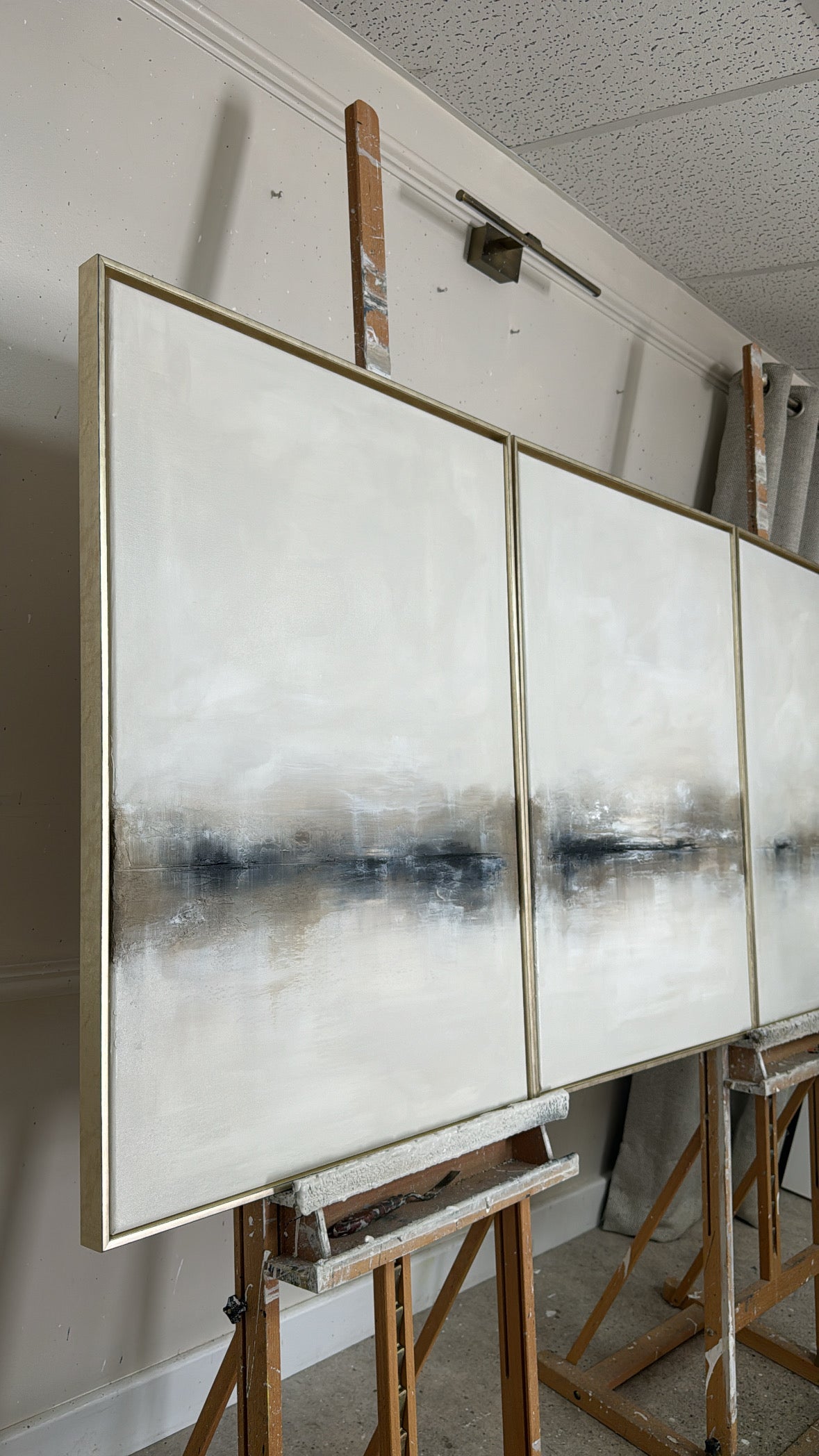"Charcoal - The Triptych"  Original Artwork On Canvas 60x84cm per piece