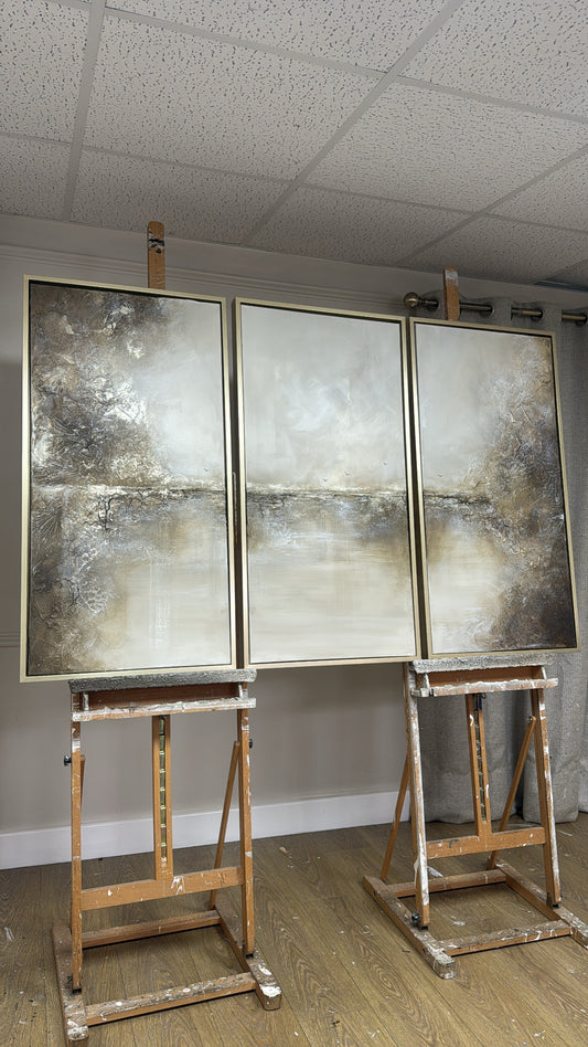“Fault Lines” Original Artwork On Canvas - Trio of canvas’s 100x50cm per piece