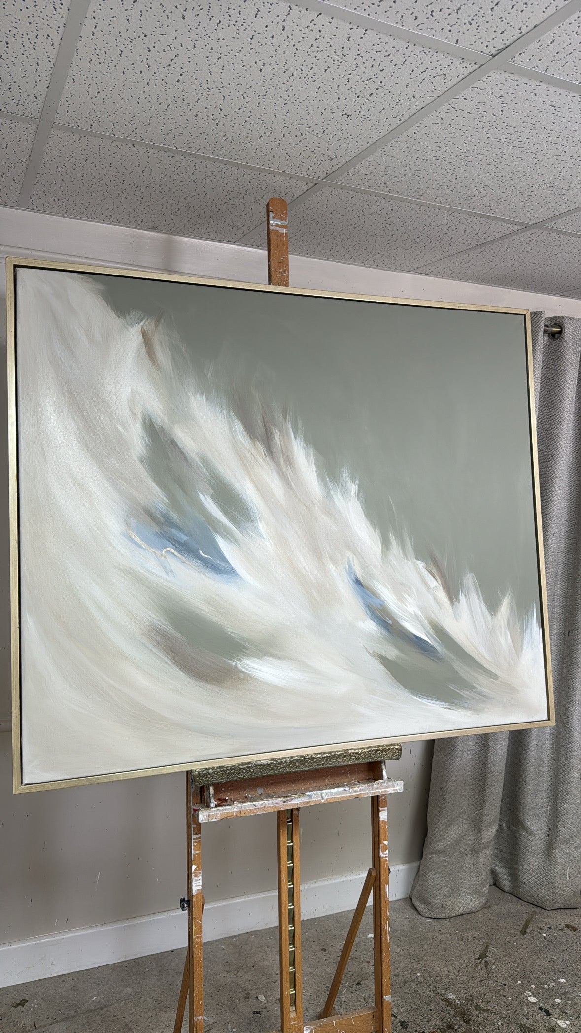 “Pistachio and blue” Original Artwork On Canvas 120x100cm